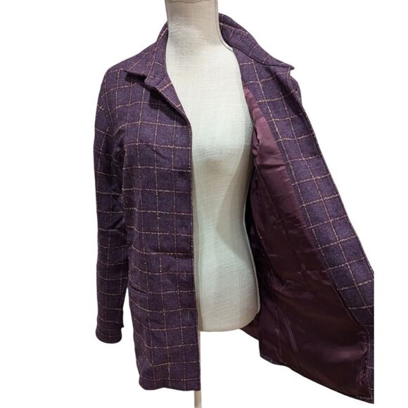 Faconnable Purple Plaid Women's Jacket - Picture 6 of 14
